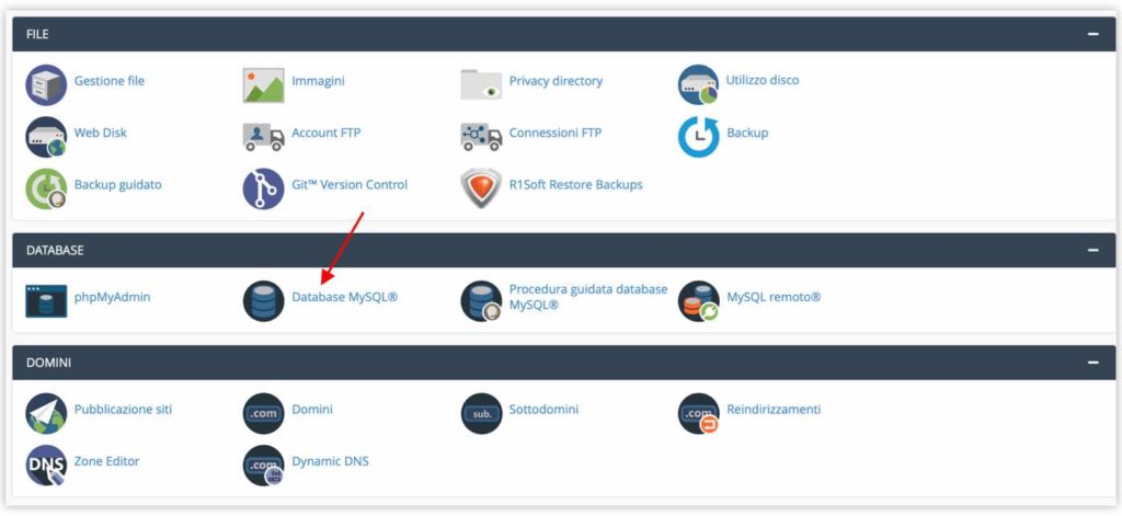 Procedura creazione database cpanel parte 1