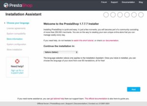 Processo Installazione PrestaShop 1
