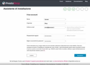 Processo Installazione PrestaShop 4